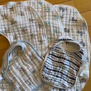 Aden + Anais burp cloth and bibs